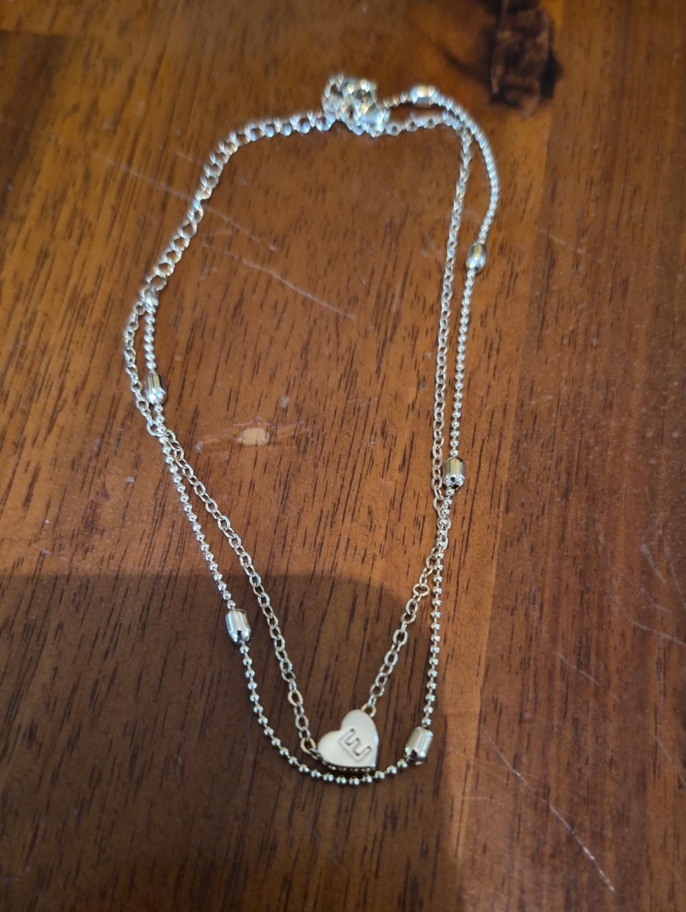 Gold Initial E Heart Layered Anklet- Women's Jewelry